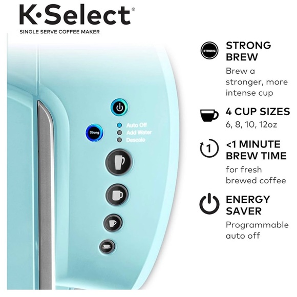 Keurig K-Select Single-Serve K-Cup Pod Coffee Maker, Oasis - Picture 4 of 5